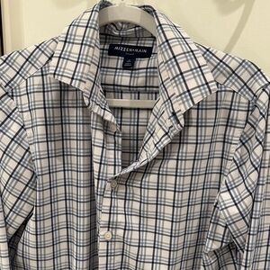 Mizzen+Main Men's White and Blue Checkered Shirt